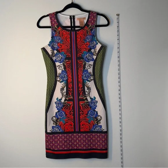 FLYING TOMATO Women’s Size M Multi Colored Back Zip Up Midi dress - Picture 2 of 7